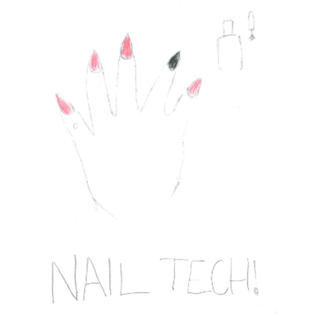 drawing of a nail technician for blueprint for all